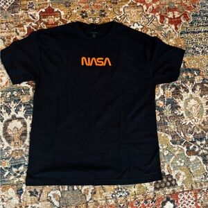 Black T-Shirt with Orange Logo